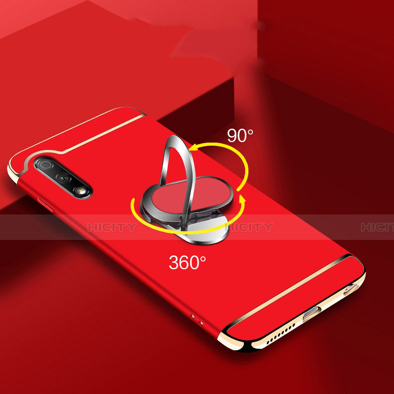 Funda Bumper Lujo Marco de Metal y Plastico Carcasa con Anillo de dedo Soporte A01 para Huawei P Smart Z (2019)