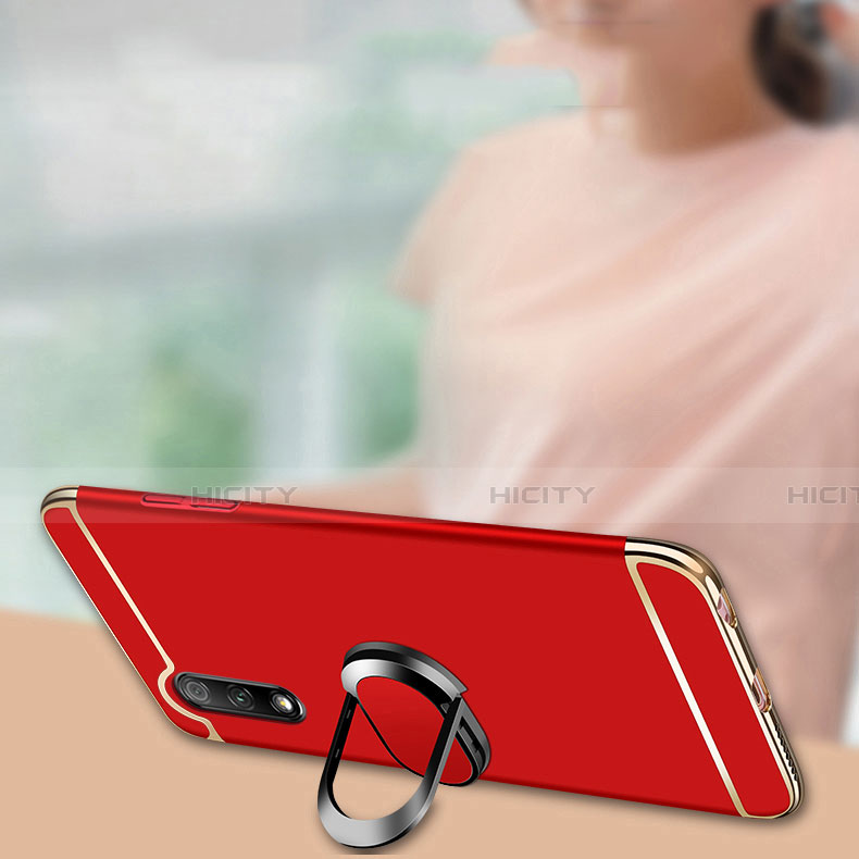 Funda Bumper Lujo Marco de Metal y Plastico Carcasa con Anillo de dedo Soporte A01 para Huawei P Smart Z (2019)