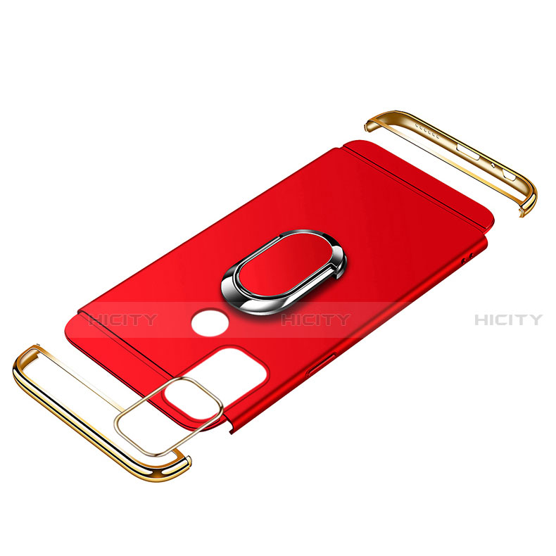 Funda Bumper Lujo Marco de Metal y Plastico Carcasa con Anillo de dedo Soporte A01 para Oppo A32