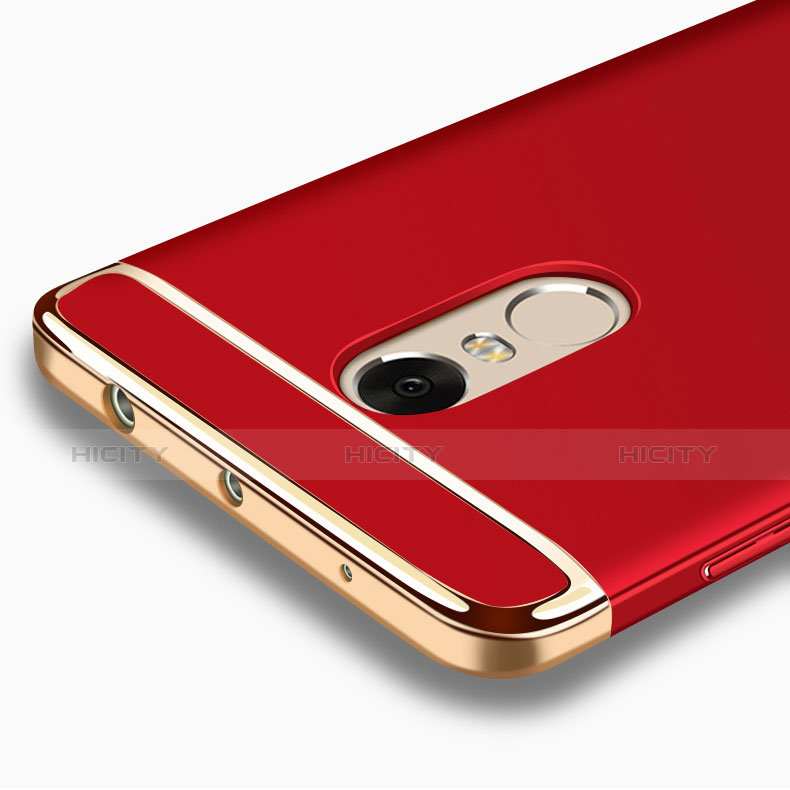 Funda Bumper Lujo Marco de Metal y Plastico Carcasa con Anillo de dedo Soporte A01 para Xiaomi Redmi Note 4X High Edition