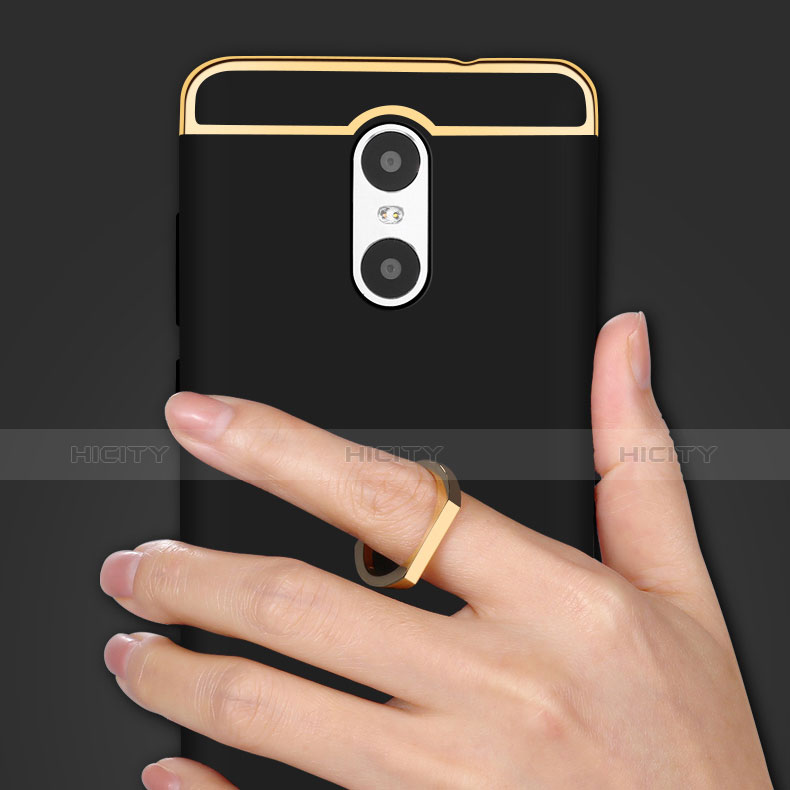Funda Bumper Lujo Marco de Metal y Plastico Carcasa con Anillo de dedo Soporte A01 para Xiaomi Redmi Pro