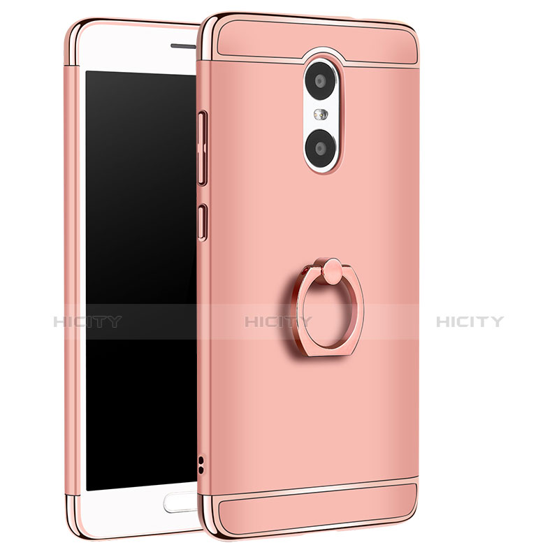 Funda Bumper Lujo Marco de Metal y Plastico Carcasa con Anillo de dedo Soporte A01 para Xiaomi Redmi Pro Oro Rosa