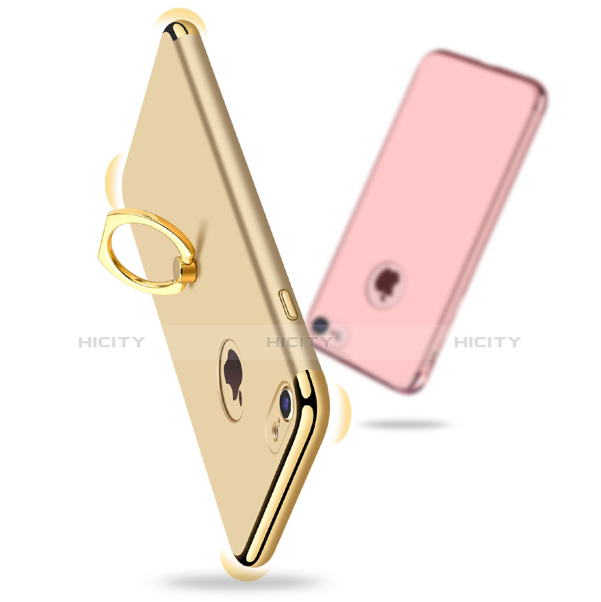 Funda Bumper Lujo Marco de Metal y Plastico Carcasa con Anillo de dedo Soporte A02 para Apple iPhone 8