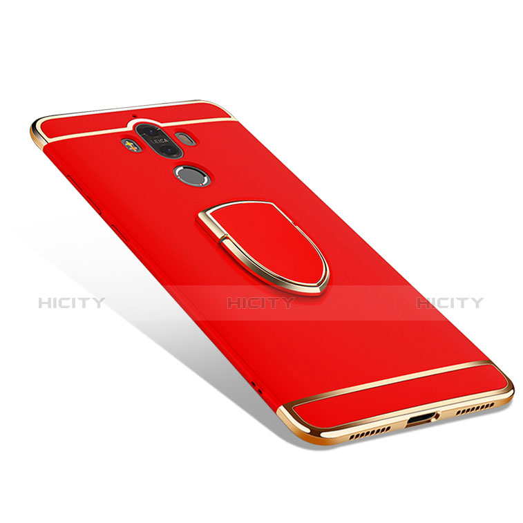 Funda Bumper Lujo Marco de Metal y Plastico Carcasa con Anillo de dedo Soporte A02 para Huawei Mate 9