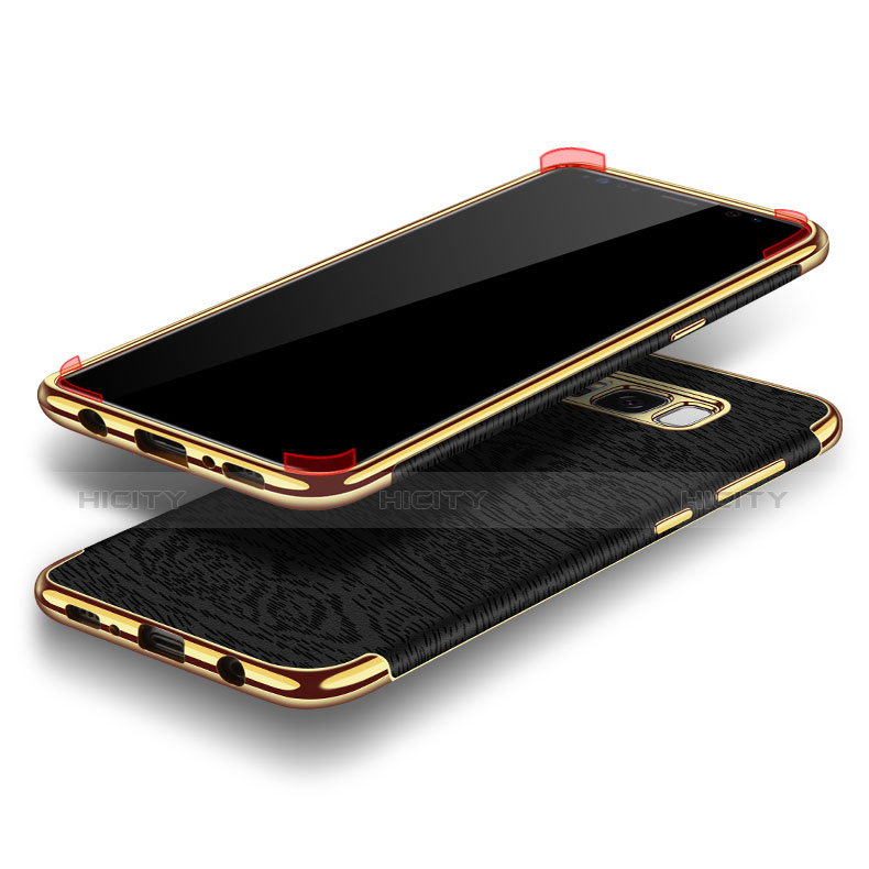 Funda Bumper Lujo Marco de Metal y Plastico Carcasa con Anillo de dedo Soporte A02 para Samsung Galaxy S8