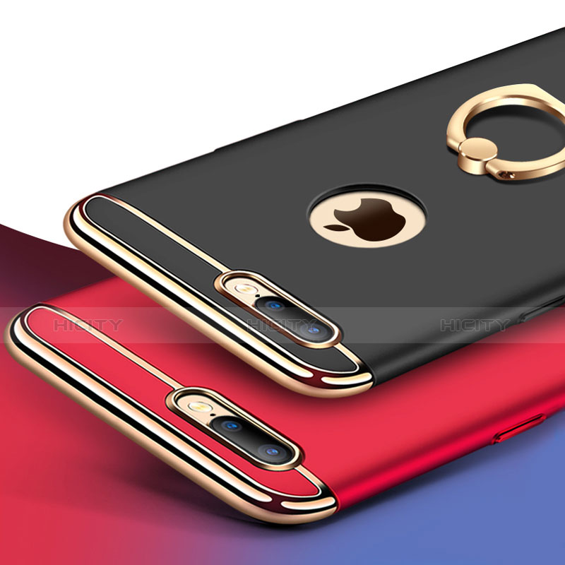 Funda Bumper Lujo Marco de Metal y Plastico Carcasa con Anillo de dedo Soporte A05 para Apple iPhone 7 Plus