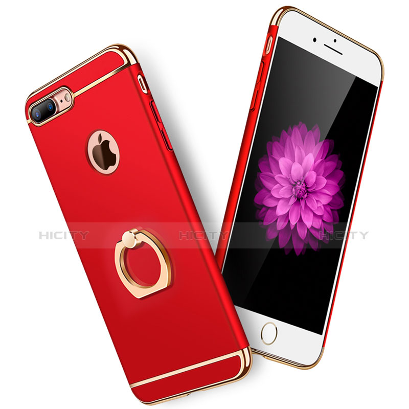 Funda Bumper Lujo Marco de Metal y Plastico Carcasa con Anillo de dedo Soporte A05 para Apple iPhone 7 Plus