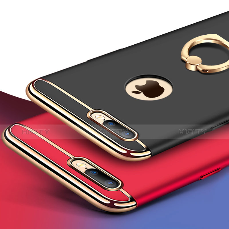 Funda Bumper Lujo Marco de Metal y Plastico Carcasa con Anillo de dedo Soporte A05 para Apple iPhone 8 Plus