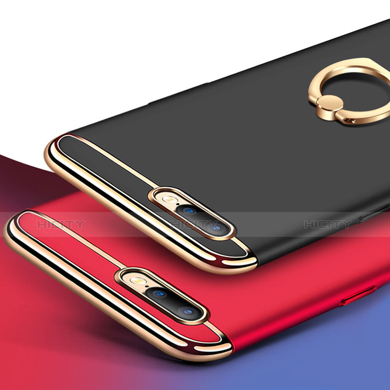 Funda Bumper Lujo Marco de Metal y Plastico Carcasa con Anillo de dedo Soporte A06 para Apple iPhone 8 Plus