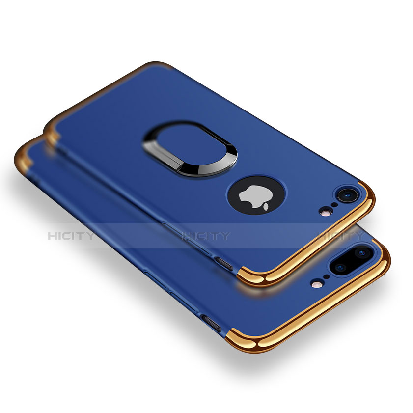 Funda Bumper Lujo Marco de Metal y Plastico Carcasa con Anillo de dedo Soporte A08 para Apple iPhone 7 Plus