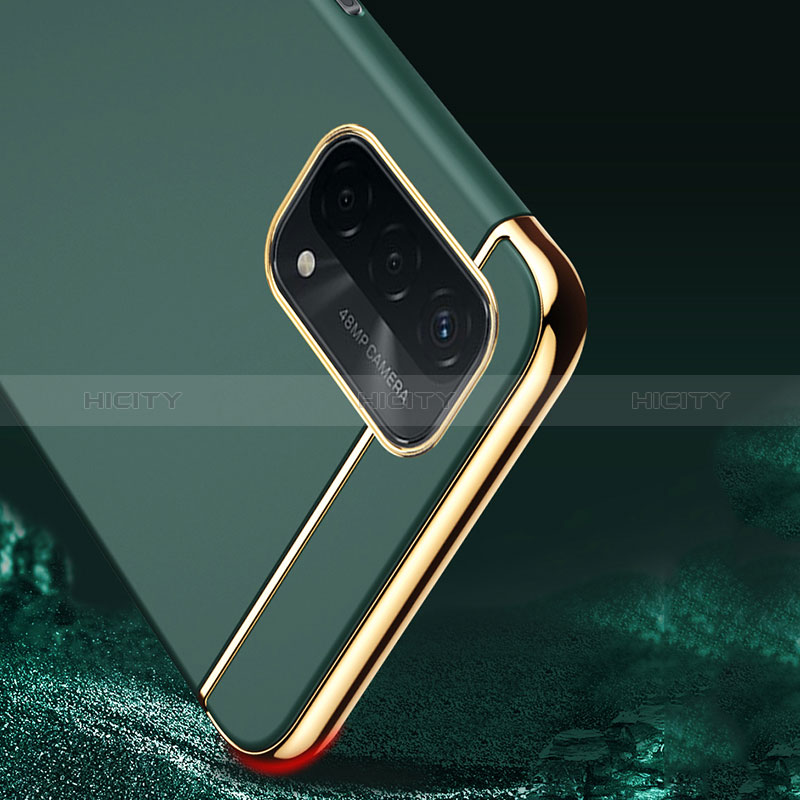 Funda Bumper Lujo Marco de Metal y Plastico Carcasa con Anillo de dedo Soporte P02 para Oppo A74 5G