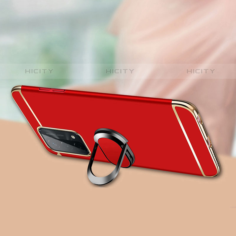 Funda Bumper Lujo Marco de Metal y Plastico Carcasa con Anillo de dedo Soporte P03 para Oppo A93 5G