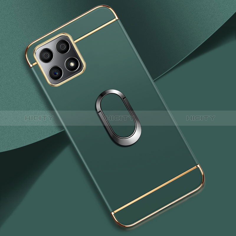 Funda Bumper Lujo Marco de Metal y Plastico Carcasa con Anillo de dedo Soporte para Huawei Honor X30i