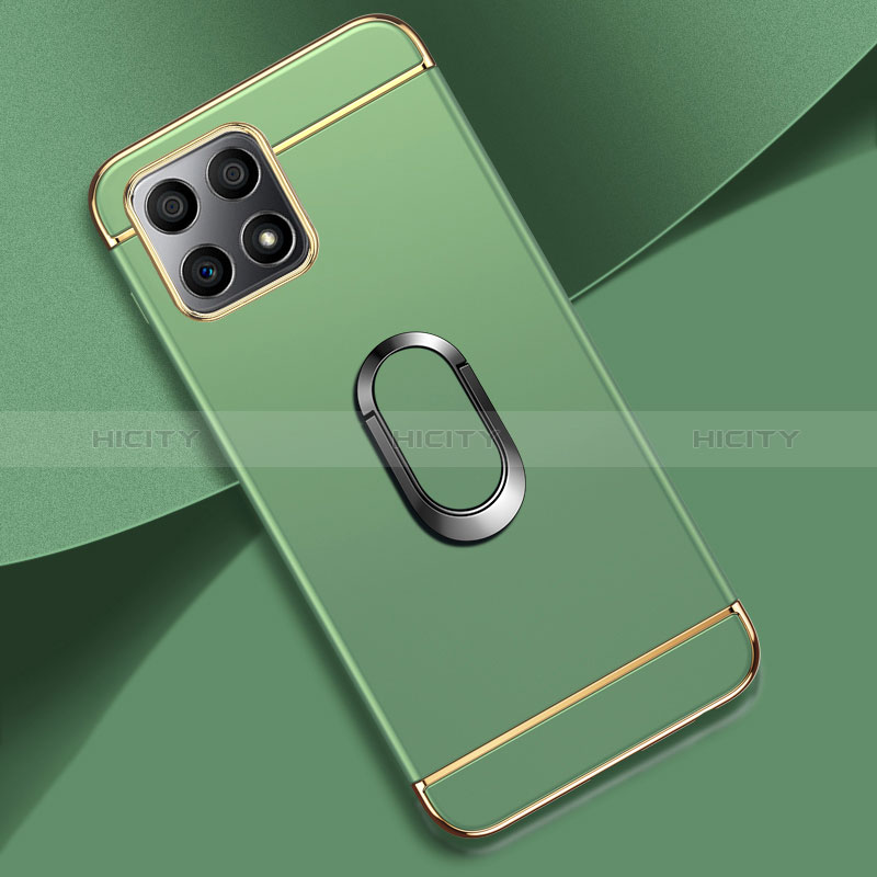 Funda Bumper Lujo Marco de Metal y Plastico Carcasa con Anillo de dedo Soporte para Huawei Honor X30i