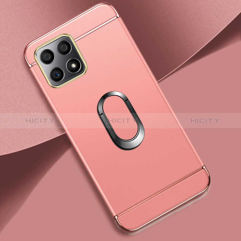 Funda Bumper Lujo Marco de Metal y Plastico Carcasa con Anillo de dedo Soporte para Huawei Honor X30i