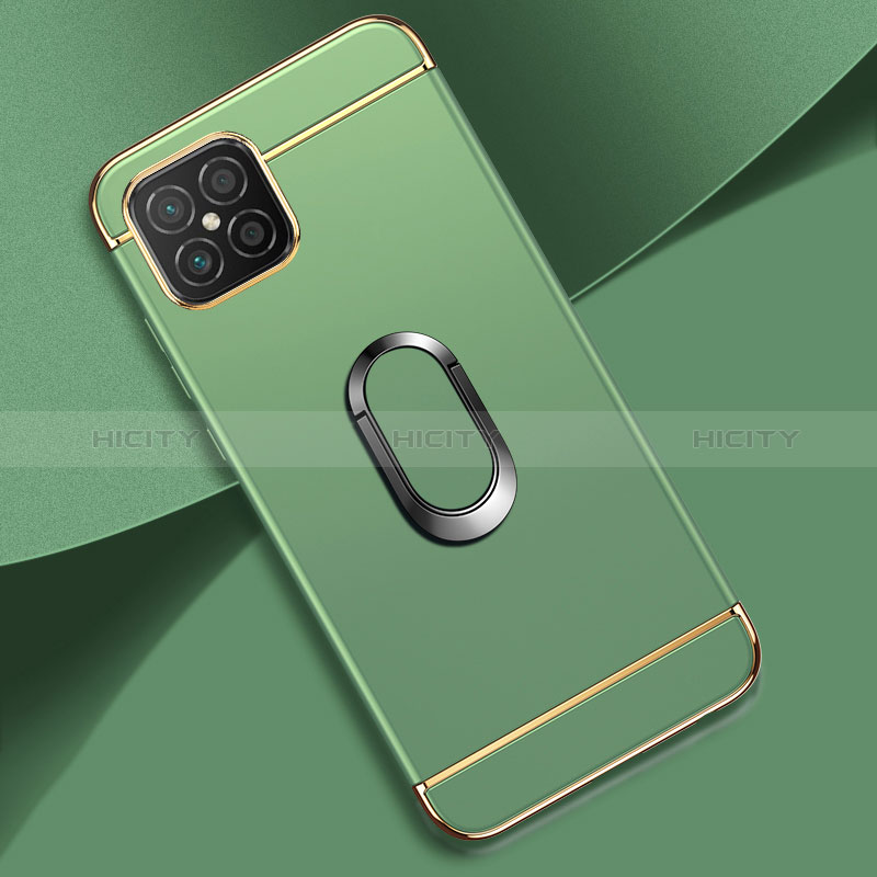 Funda Bumper Lujo Marco de Metal y Plastico Carcasa con Anillo de dedo Soporte para Huawei Nova 8 SE 4G