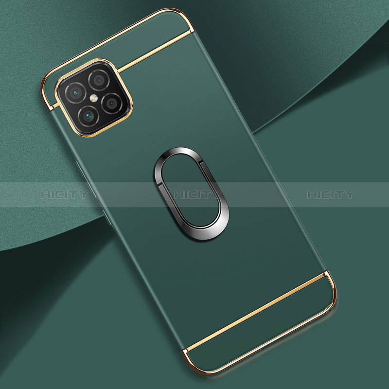 Funda Bumper Lujo Marco de Metal y Plastico Carcasa con Anillo de dedo Soporte para Huawei Nova 8 SE 4G