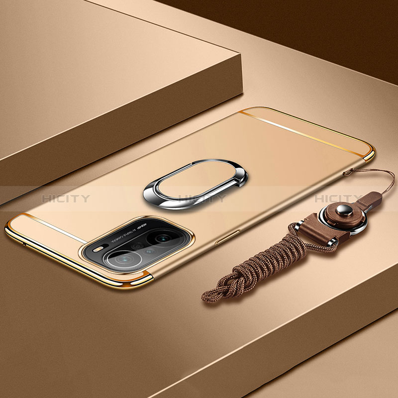 Funda Bumper Lujo Marco de Metal y Plastico Carcasa con Anillo de dedo Soporte para Xiaomi Mi 11X 5G