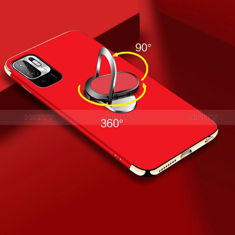 Funda Bumper Lujo Marco de Metal y Plastico Carcasa con Anillo de dedo Soporte para Xiaomi POCO M3 Pro 5G