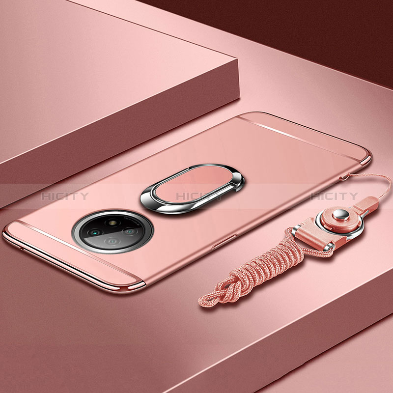 Funda Bumper Lujo Marco de Metal y Plastico Carcasa con Anillo de dedo Soporte para Xiaomi Redmi Note 9 5G