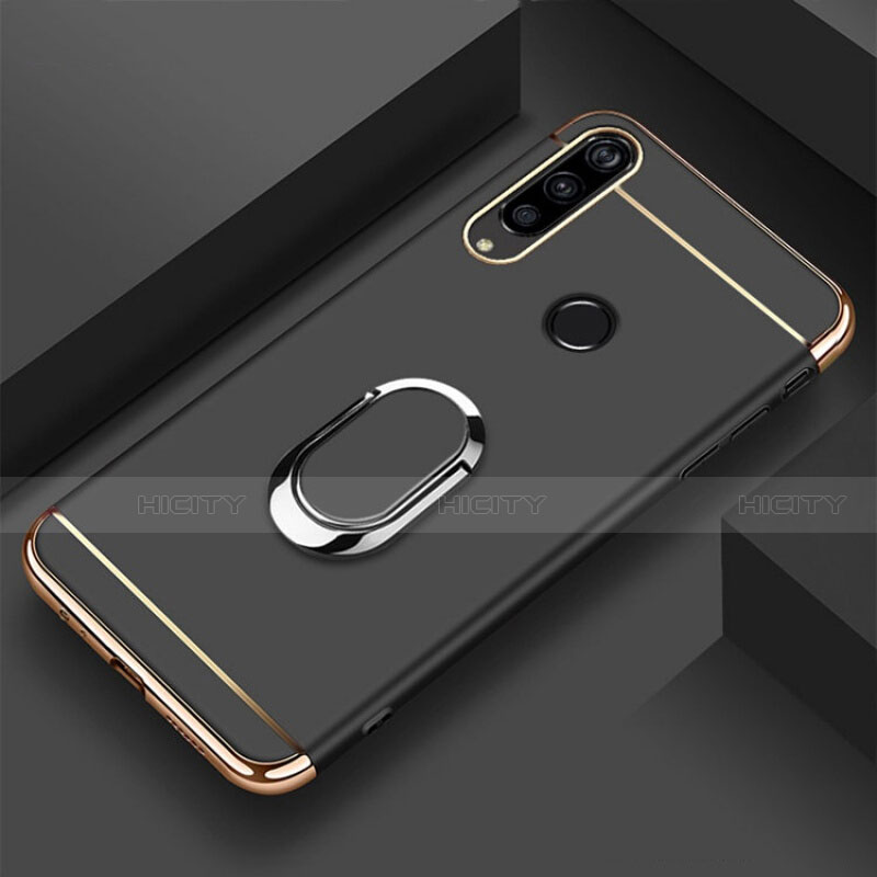 Funda Bumper Lujo Marco de Metal y Plastico Carcasa con Anillo de dedo Soporte T01 para Huawei Honor 20i