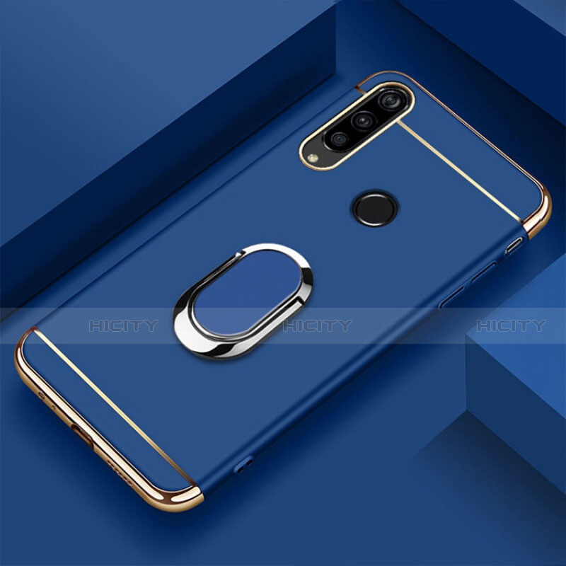 Funda Bumper Lujo Marco de Metal y Plastico Carcasa con Anillo de dedo Soporte T01 para Huawei P Smart+ Plus (2019)