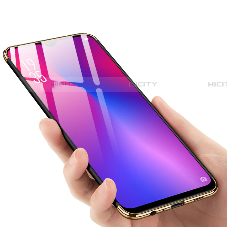 Funda Bumper Lujo Marco de Metal y Plastico Carcasa con Anillo de dedo Soporte T01 para Oppo RX17 Neo