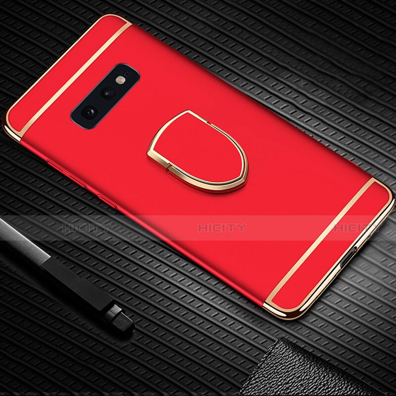 Funda Bumper Lujo Marco de Metal y Plastico Carcasa con Anillo de dedo Soporte T01 para Samsung Galaxy S10e