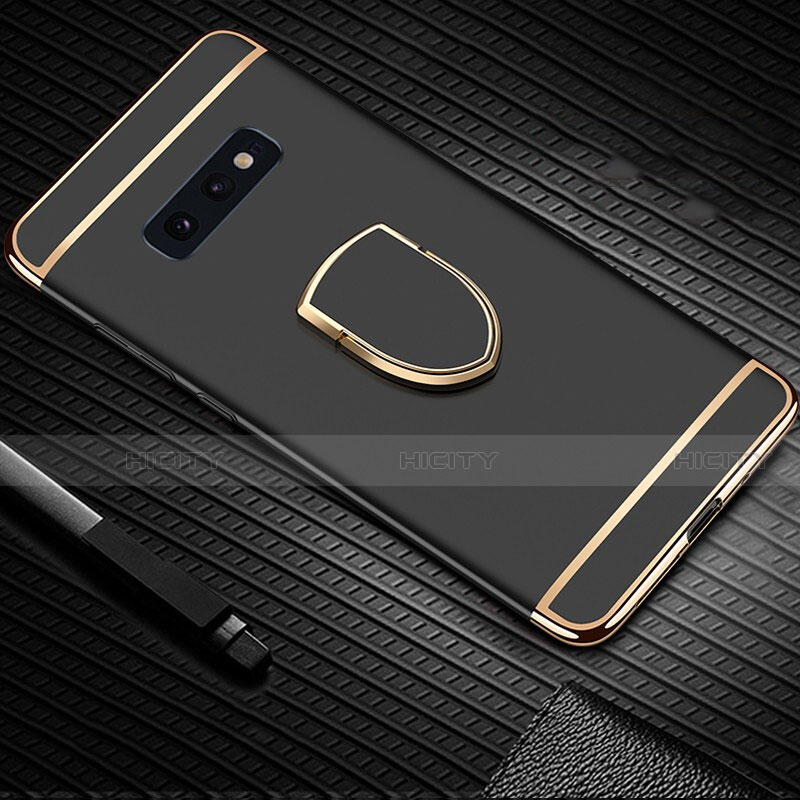 Funda Bumper Lujo Marco de Metal y Plastico Carcasa con Anillo de dedo Soporte T01 para Samsung Galaxy S10e