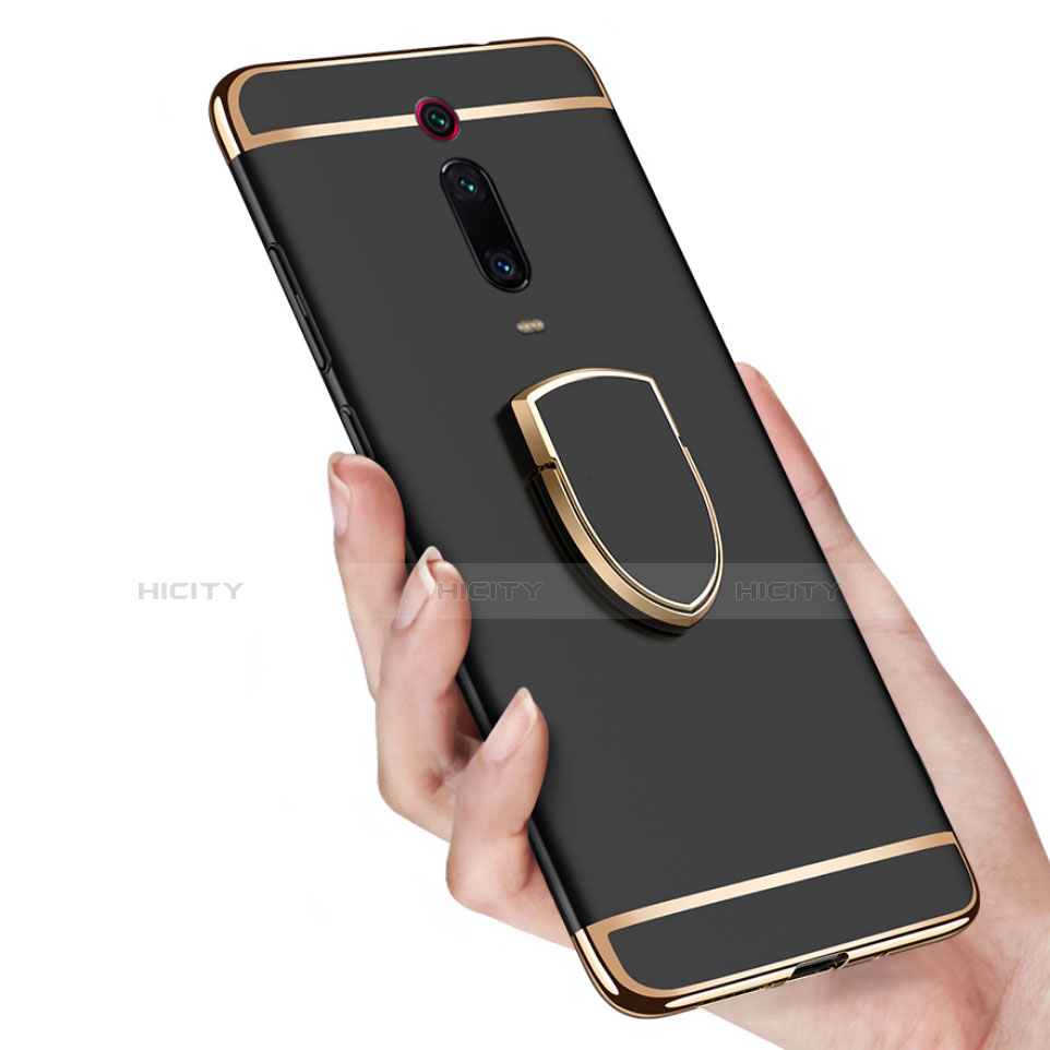 Funda Bumper Lujo Marco de Metal y Plastico Carcasa con Anillo de dedo Soporte T01 para Xiaomi Mi 9T