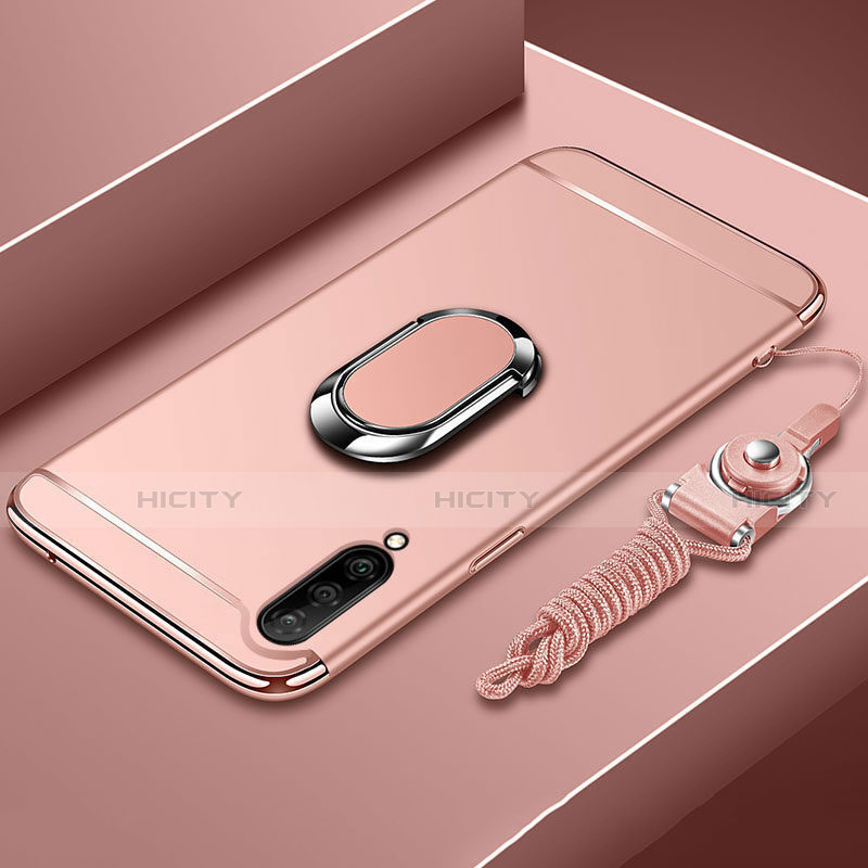 Funda Bumper Lujo Marco de Metal y Plastico Carcasa con Anillo de dedo Soporte T01 para Xiaomi Mi A3