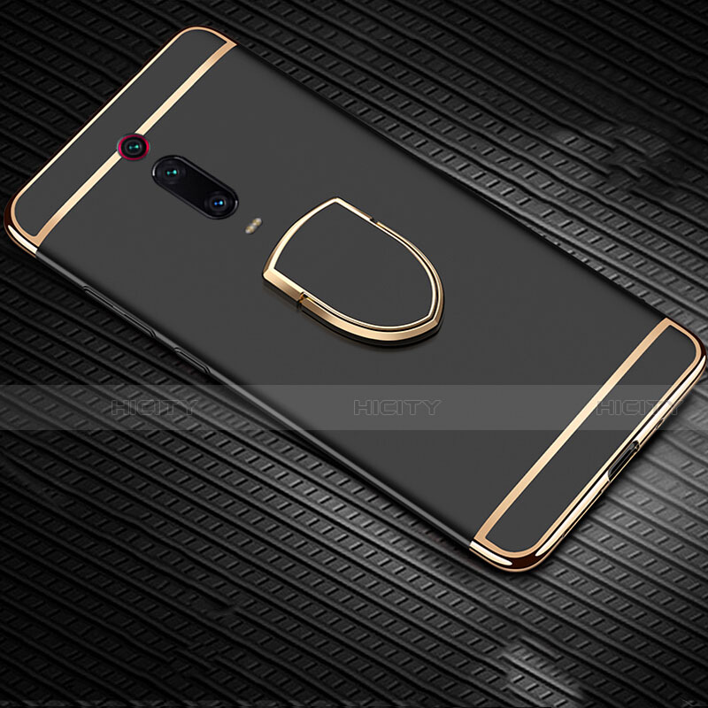 Funda Bumper Lujo Marco de Metal y Plastico Carcasa con Anillo de dedo Soporte T01 para Xiaomi Redmi K20 Pro