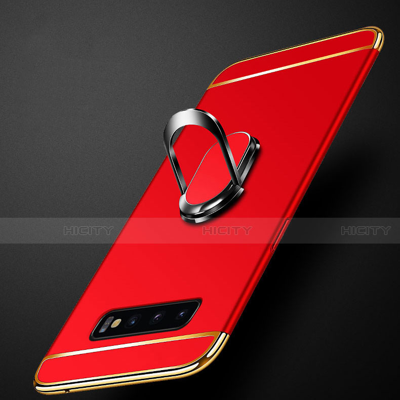 Funda Bumper Lujo Marco de Metal y Plastico Carcasa con Anillo de dedo Soporte T02 para Samsung Galaxy S10 5G