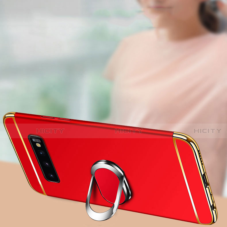 Funda Bumper Lujo Marco de Metal y Plastico Carcasa con Anillo de dedo Soporte T02 para Samsung Galaxy S10 5G