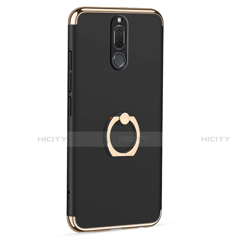 Funda Bumper Lujo Marco de Metal y Plastico con Anillo de dedo Soporte para Huawei G10 Negro