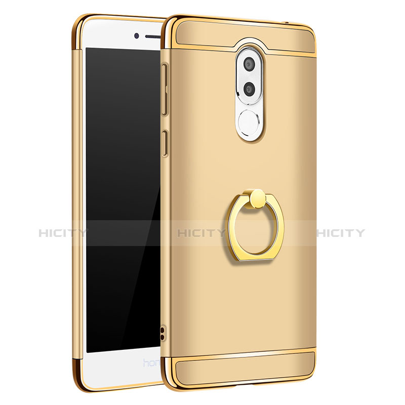 Funda Bumper Lujo Marco de Metal y Plastico con Anillo de dedo Soporte para Huawei GR5 (2017) Oro