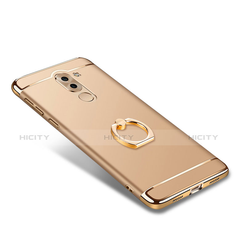 Funda Bumper Lujo Marco de Metal y Plastico con Anillo de dedo Soporte para Huawei GR5 (2017) Oro