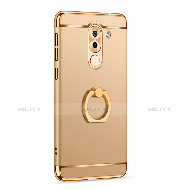 Funda Bumper Lujo Marco de Metal y Plastico con Anillo de dedo Soporte para Huawei GR5 (2017) Oro