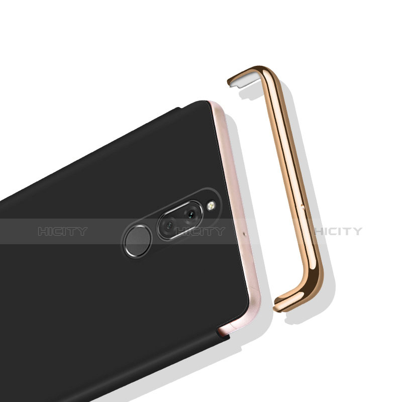 Funda Bumper Lujo Marco de Metal y Plastico con Anillo de dedo Soporte para Huawei Mate 10 Lite Negro