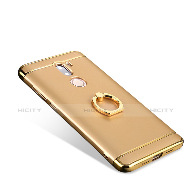 Funda Bumper Lujo Marco de Metal y Plastico con Anillo de dedo Soporte para Xiaomi Mi 5S Plus Oro