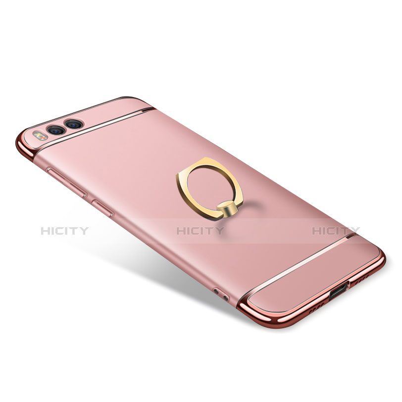 Funda Bumper Lujo Marco de Metal y Plastico con Anillo de dedo Soporte para Xiaomi Mi 6 Oro Rosa