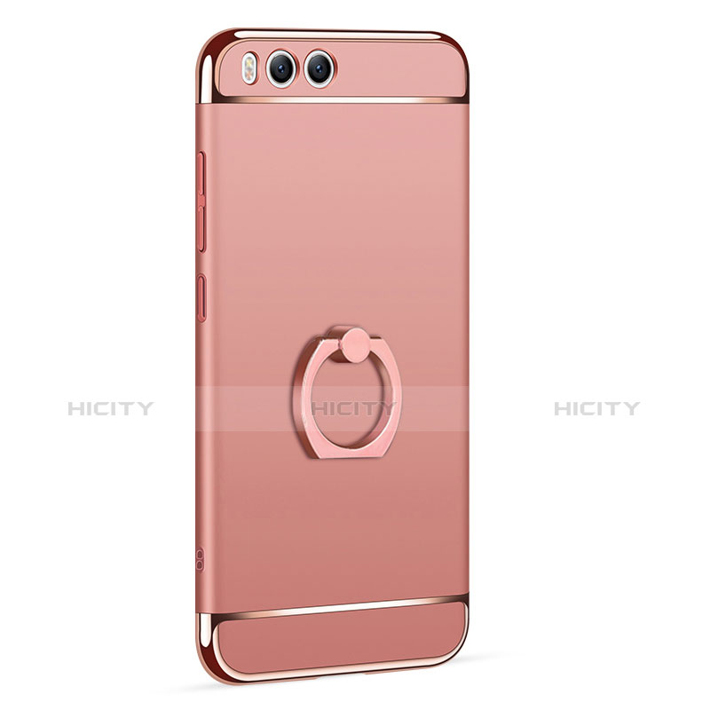 Funda Bumper Lujo Marco de Metal y Plastico con Anillo de dedo Soporte para Xiaomi Mi 6 Oro Rosa