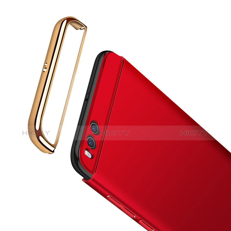 Funda Bumper Lujo Marco de Metal y Plastico con Anillo de dedo Soporte para Xiaomi Mi 6 Rojo