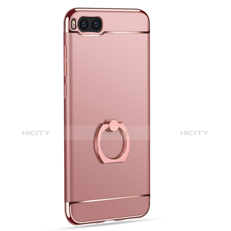 Funda Bumper Lujo Marco de Metal y Plastico con Anillo de dedo Soporte para Xiaomi Mi Note 3 Oro Rosa