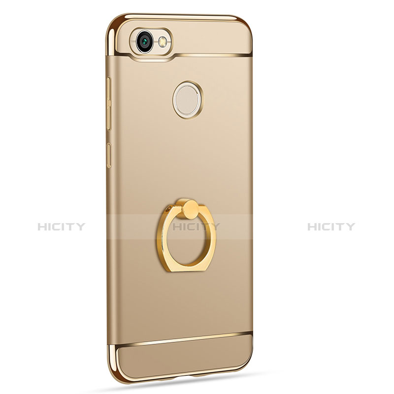 Funda Bumper Lujo Marco de Metal y Plastico con Anillo de dedo Soporte para Xiaomi Redmi Note 5A High Edition Oro