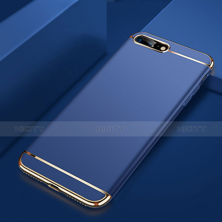 Funda Bumper Lujo Marco de Metal y Plastico F01 para Apple iPhone 7 Plus Azul