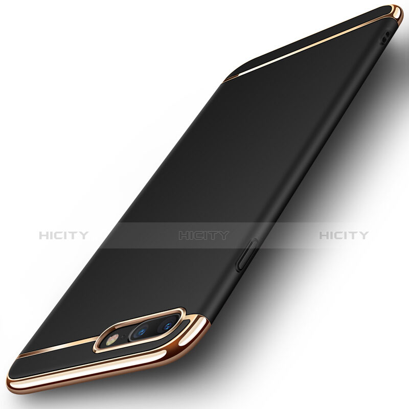 Funda Bumper Lujo Marco de Metal y Plastico F01 para Apple iPhone 7 Plus Negro
