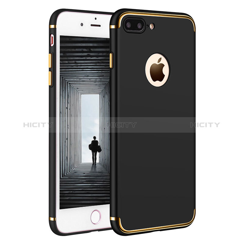 Funda Bumper Lujo Marco de Metal y Plastico F02 para Apple iPhone 8 Plus Negro