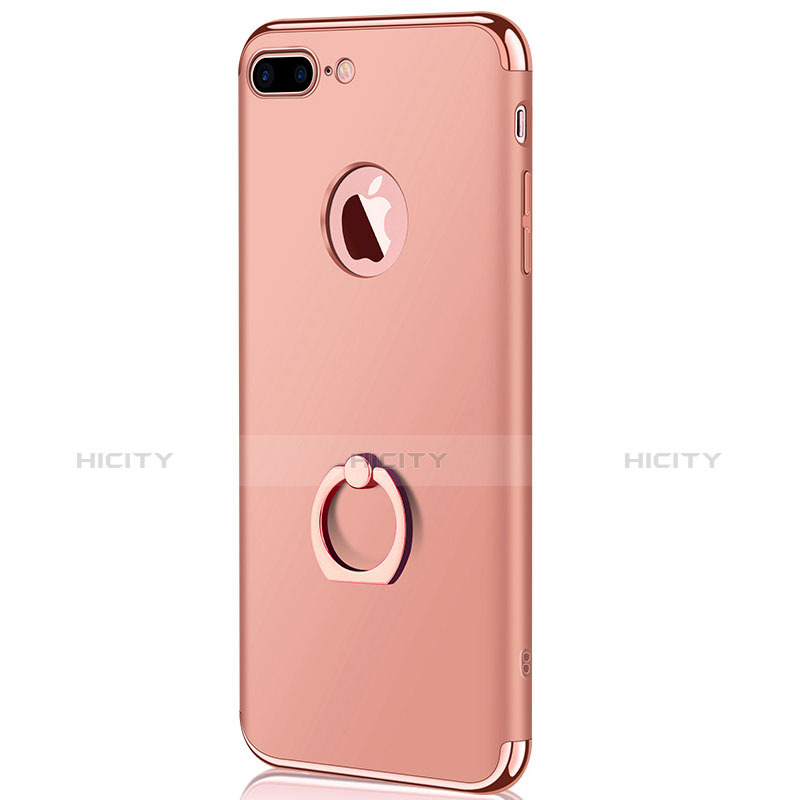 Funda Bumper Lujo Marco de Metal y Plastico F04 para Apple iPhone 7 Plus Oro Rosa