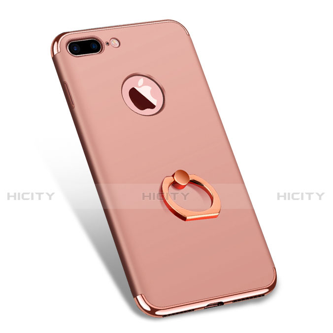 Funda Bumper Lujo Marco de Metal y Plastico F04 para Apple iPhone 7 Plus Oro Rosa